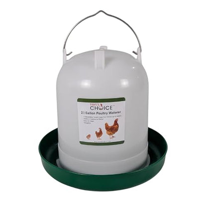 Hen's Choice 8L/2.1 gal Chicken Waterer, Adjustable Legs (Green) - color: Green