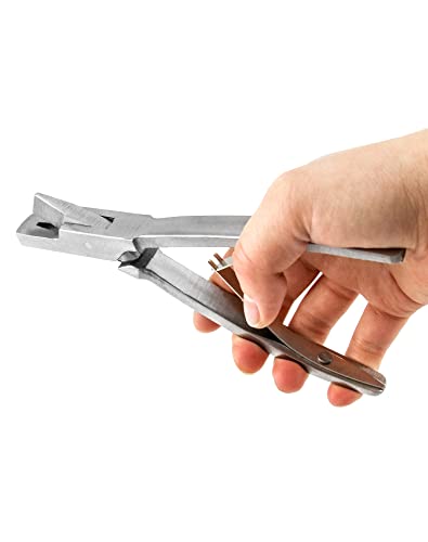 QWORK Pig Ear Tag Pliers, 1 Pack Stainless Steel Animal Identify Tool for Pig Equipment Farm Animals
