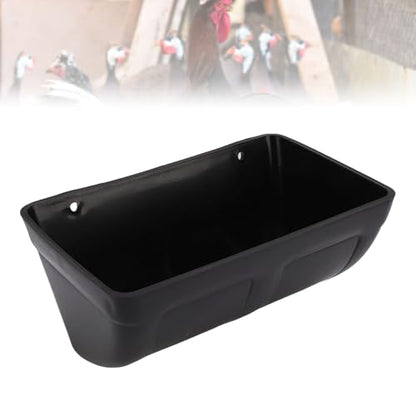 Brrnoo Hanging Poultry Feeder, Plastic Hanging Chicken Feeder Trough Large Capacity Space Saving Design Minimizes Feed Waste with Generous Feeding Area for Farm Coop or Yard (Black) - color: Black