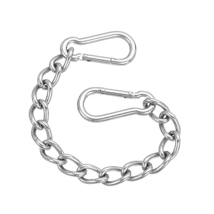 PATIKIL Gate Chain Lock, (7.9Inch, Silver) (1Pcs)304 Stainless Steel Hanging Chain Lock for Stall Barn/Cabinet/Fence/Hammock/Pet Cages - size: 7.9Inch