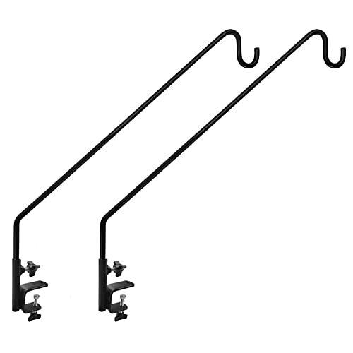 MIXXIDEA 2 Pack Heavy Duty Extensible Adjustable Deck Hooks for Hanging Bird Feeders, Plants, Suet Baskets, Wind Chimes, Lanterns - size: 43in Long Deck Hook-2 Packs