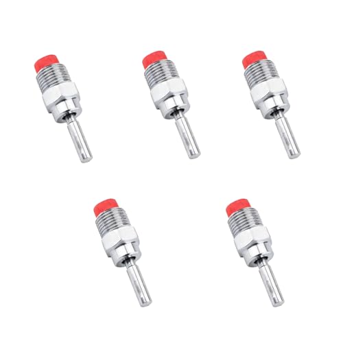 5 PCS of Stainless Steel Pig Water dispensers, red Rubber Nipple Type Pig Automatic Water Dispensers, Can Be Used by Piglets, Sheep, and Goats