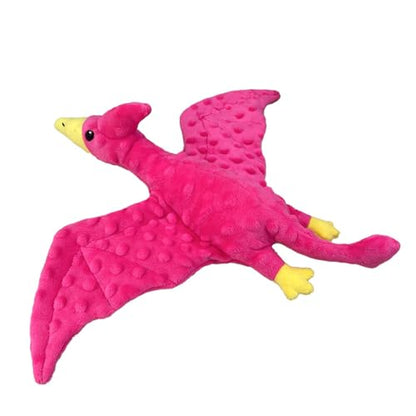 Squeaky Dog Toys Plush Dog Toy with Crinkle Paper Stuffed Durable Dog Chew Toys for Small Middle and Large Dogs Pterodactyl Hot Pink - color: Pterodactyl Hot Pink