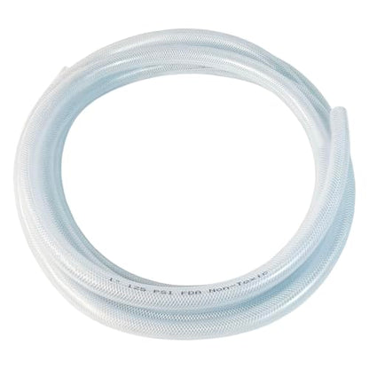 Gloxco Clear Braided PVC Tubing, Food Grade, Heavy Duty Reinforced Hose, 1" ID, 25 Ft Length - size: 1" x 25 Ft