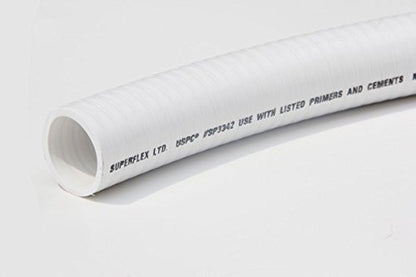 Sealproof 2" Dia Flexible PVC Pipe, Pool and Spa Hose Tubing, Made In USA, Schedule 40 2-Inch, 50 FT, White - size: 2" Dia, style: 50-Ft