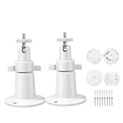 Adjustable Security Camera Mount Compatible with Arlo, Arlo Pro | Universal Mounting Bracket Indoor and Outdoor Wall/Ceiling Mount with 1/4 Screw Head (2 Pack, White)