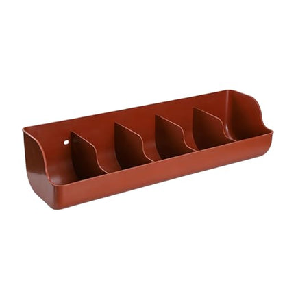 Smooth Plastic Small Piglet Feeder, Multi-Compartment Water Trough with Semi-enclosed Design, Livestock Feed Trough for Duck, Chicken(Red L54.5cm/21.5") - size: Red L54.5cm/21.5"