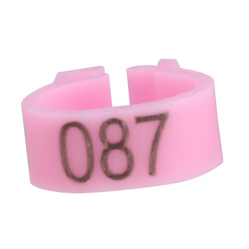 100PCS 8MM 001-100 Numbered Plastic Letter Pigeon Bird Leg Bands Rings, Bird Chicks Parrot Clip Rings Band (Pink) - color: Pink