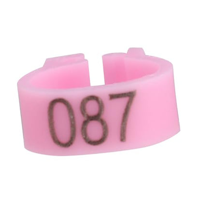 100PCS 8MM 001-100 Numbered Plastic Letter Pigeon Bird Leg Bands Rings, Bird Chicks Parrot Clip Rings Band (Pink) - color: Pink