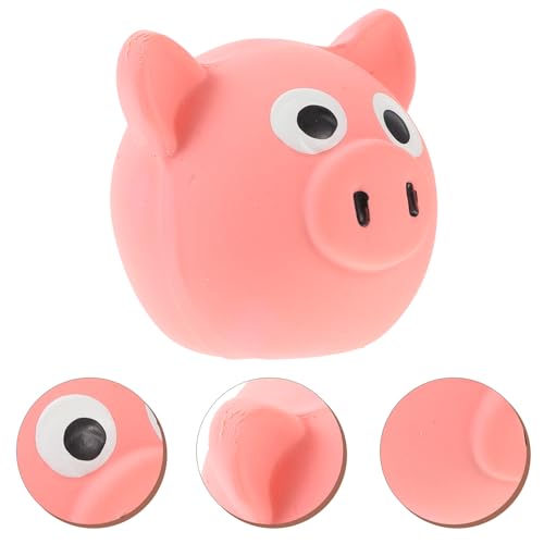 jojofuny Squeaky Pig Head Dog for Puppies and Small Dogs Interactive Chew to Strengthen Mental Stimulation and Prevent Furniture Damage Tough for Heavy Chewers Pink Cartoon Design