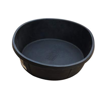Tru Guard 8 Quart Capacity Heavy Duty Livestock Black Rubber Feed Pan - (8 Pack) - size: 8 Pack
