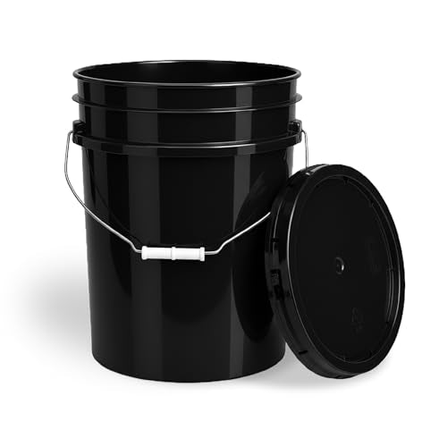 ePackageSupply 5 Gallon Bucket - Food Grade w/Lid BPA-Free, 1 Pack - Black | Airtight Gasketed Tear Strip Lid, Heavy-Duty 90 Mil HDPE Plastic Pail, Bulk Storage, Food Safe Durable Container, Made in USA - color: Black, size: 1 Pack