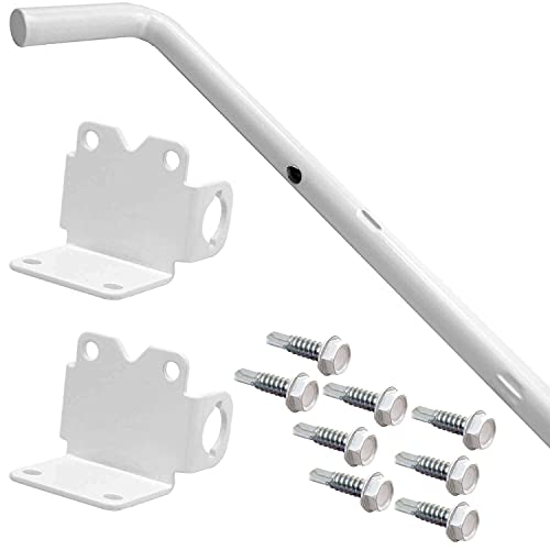 Self Closing Vinyl Fence Gate Double Gate Hardware Kit White (for Vinyl, PVC etc Fencing) - Double Fence Gate Kit has 4 Hinges, 1 Latch, and 1 Drop Rod - size: Self Close Double White