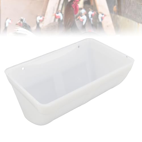 3 Pack Hanging Chicken Feeder Trough, Large Capacity Space Saving Plastic Chicken Feeder Trough, Minimized Feed Waste for Farm Coop and Outdoor Use (White) - color: White