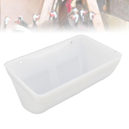 3 Pack Hanging Chicken Feeder Trough, Large Capacity Space Saving Plastic Chicken Feeder Trough, Minimized Feed Waste for Farm Coop and Outdoor Use (White) - color: White