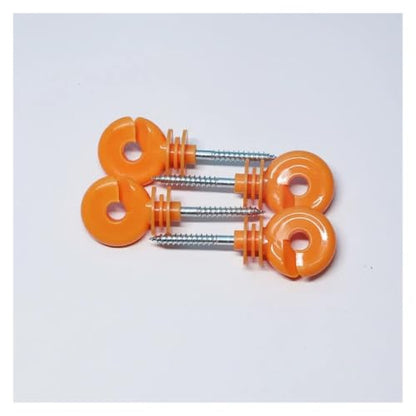 Electric Fencing Ring Insulators 100Pcs Screw-in Wood Post Screw Insulation Angled Slot Fence Ring Insulator Electric Fencing Insulators(Black) - color: Black