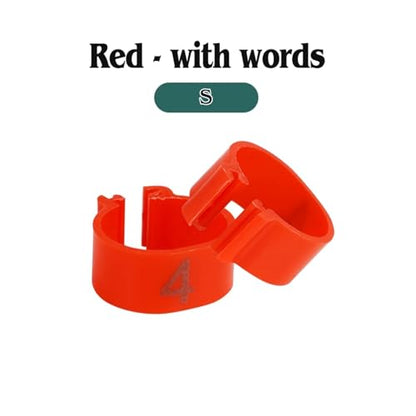 200 Pcs 16Mm Chicken Duck Leg Rings with Number Animal Identification Tool for Poultry Sign Foot Loop Buckle Clip Farm Supplies(S-Red) - color: S-Red