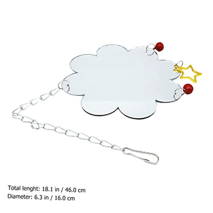 Hanging Chicken Mirror Toy Single-Sided Reflective Surface for PET Chickens Includes Bell for Cage Accessories