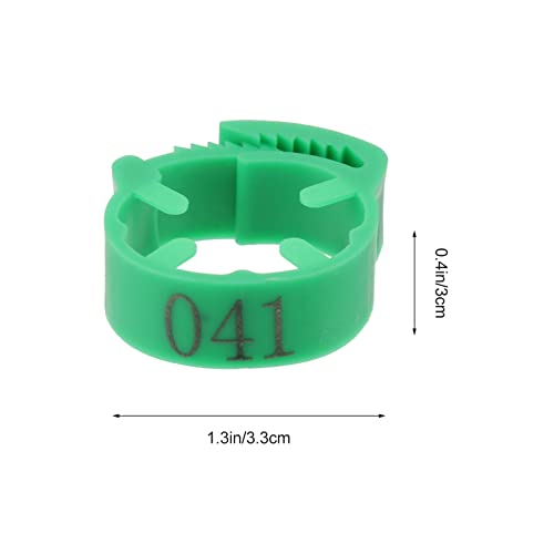100 Pack Poultry Leg Bands - Durable Numbered Chicken and Duck Identification Rings for Easy Breed Management(Green,2 Packs) - color: Green, size: 2 packs