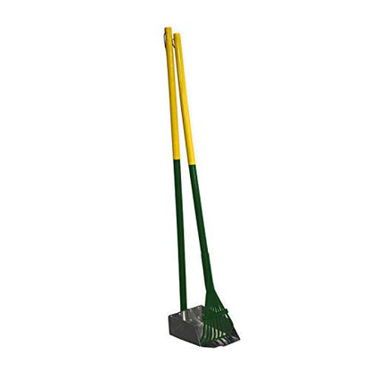 Four Paws Stainless Steel Long-Handled Dog Pooper Scooper Rake & Pan 2 Piece Set, Pet Waste Pickup Tool, 38" x 7" - size: Small, 7" x 7" x 38", style: Rake & Pan Set