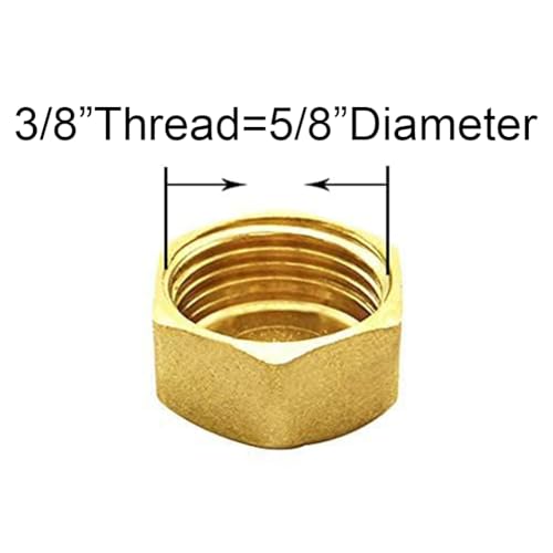 Joywayus 2Set Brass Male Bulkhead Kit Include 1/8" NPT Female 3/8" Male Water Tank Connector Threaded And 3/8" Female Outer Hex Head End Pipe Caps with Rubber Gasket - size: 3/8" Male x 1/8"NPT Female-2PCS