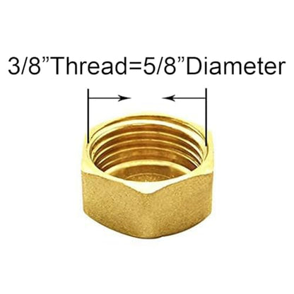Joywayus 2Set Brass Male Bulkhead Kit Include 1/8" NPT Female 3/8" Male Water Tank Connector Threaded And 3/8" Female Outer Hex Head End Pipe Caps with Rubber Gasket - size: 3/8" Male x 1/8"NPT Female-2PCS