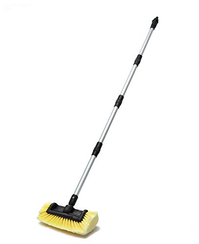 Forgrace 63" Car Wash Brush with 12-Inch Soft Bristle, Yellow | Tri-Level Dip Auto Cleaning, Extendable Handle, For Car SUV Truck Caravan Boat, Solar Panel House Siding, Sweep Snow - color: Yellow With Handle