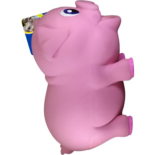 PetSport Naturflex Jumbo Pig Toy - Durable & Long-Lasting, Non-Toxic Material, Internal Squeaker, Rubber Toy for Dogs, Ideal for Interactive Play and Engagement - color: Pig, size: 12 inch