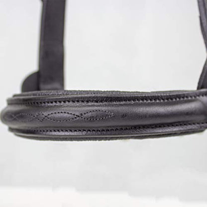 Derby Originals Premium Raised Padded Fancy Stitch Leather Cattle Show Halter with Matching Chain Lead - color: Havana, size: Small (350-700lbs)