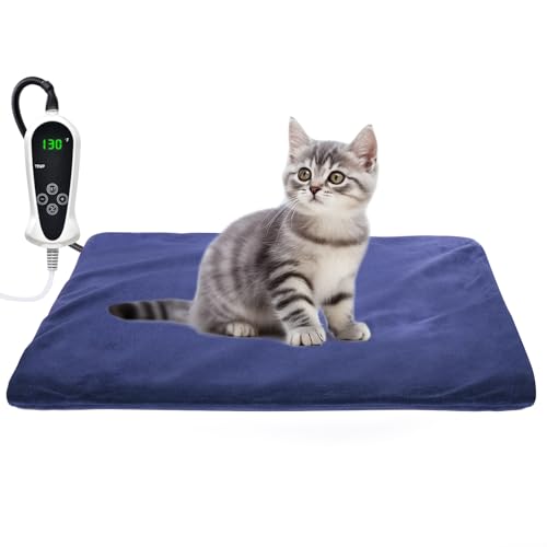 RIOGOO Pet Heating Pad, Electric Heating Pad for Dogs and Cats Indoor Warming Mat with Auto Power Off (S: 17.5"x14") - size: S: 17.5"x14"
