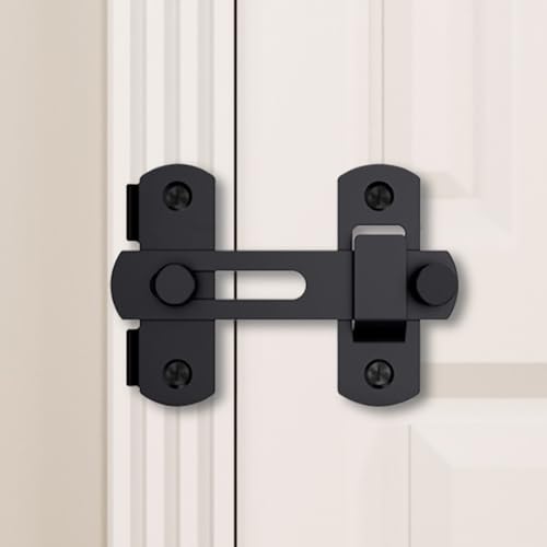 2 Set 4" Gate Latches Safety Door Lock for Barn Door, Stainless Steel Farm Flip Gate Latch,Black - size: Black - 4"