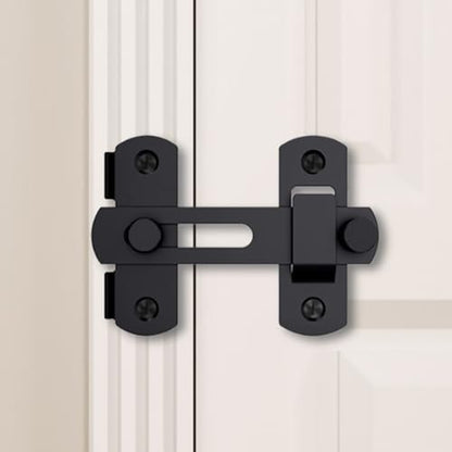 2 Set 4" Gate Latches Safety Door Lock for Barn Door, Stainless Steel Farm Flip Gate Latch,Black - size: Black - 4"