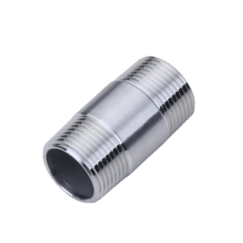 CONSTELLAR 304 Stainless Steel Pipe Nipple - 1" NPT Male x 1" NPT Male Threaded Fitting, 2 Inch (50mm) Length 3mm Wall Thickness Heavy Duty Seamless Pipe Nipple for Water Gas Oil fluid (1 Pack) - size: 1" NPT Male x 1" NPT Male, style: 50mm (2 inch)