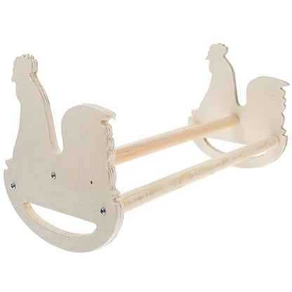 Ipetboom Chicken Swing Chicken Perch Natural Wooden Jungle Gym Roosting Bar Chick Stand for Hens Handmade Coop Swing Toys