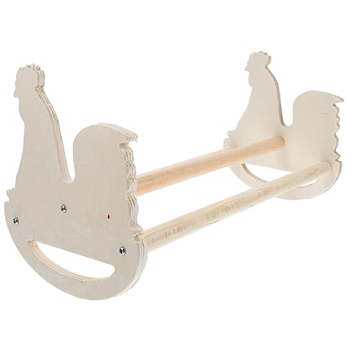 Ipetboom Chicken Swing Chicken Perch Natural Wooden Jungle Gym Roosting Bar Chick Stand for Hens Handmade Coop Swing Toys