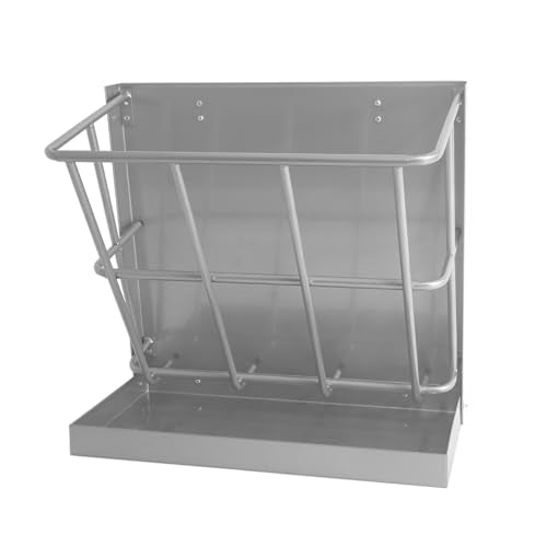 Hay Feeder Goat, 21 Gallon Multiple Sided Goat Hay Rack, Heavy Duty Iron 2 in 1 Hay Rack for Sheep, Horses, with Detachable Grain Tray, Effortless Installation in Farm, Yield - size: 2 IN 1