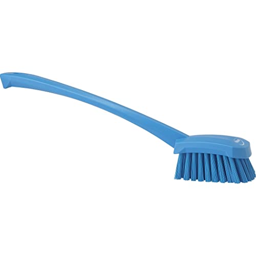 Vikan-41863 Long Handle Brush, 16"L, Stiff - Blue - color: Blue