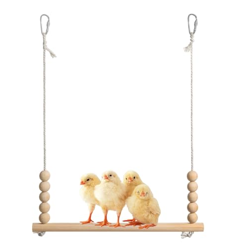 Chicken Swing Toy, Chicken Perch Natural Wooden Swing Toys Perch Ladder Coop Accessories
