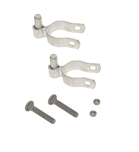 2 Pack Chain Link Fence Frame Gate Post Male Hinge with Bolts and Nuts (1-7/8 Inch) - size: 1-7/8 Inch