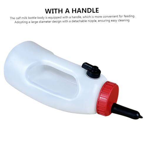 Calf Bottle with Detachable Nipple 2.5L Plastic Nursing Bottle with Regulating Valve and Handle Farm Equipment