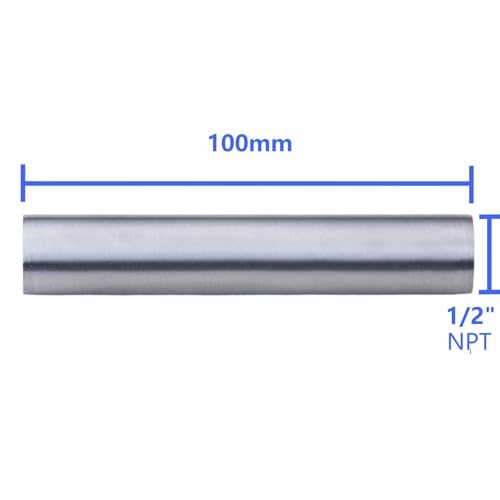 CONSTELLAR 304 Stainless Steel Pipe Nipple 1/2" NPT Female x 1/2" NPT Female Threaded Fitting 4 Inch (100mm) Length 3mm Wall Thickness Heavy Duty Seamless Pipe Nipple for Water Gas Oil fluid (1 Pack) - size: 1/2" NPT Female x 1/2" NPT Female, style: 100mm