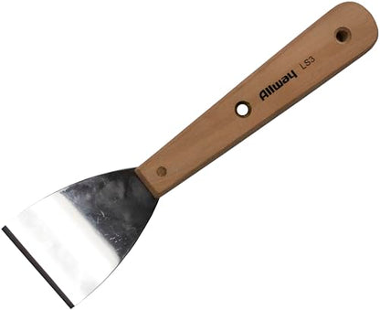 ALLWAY LS3 Long Wood Handle Burn-Off Scraper, 3" | Ideal for Removing Paint, Coatings, or Other Residues