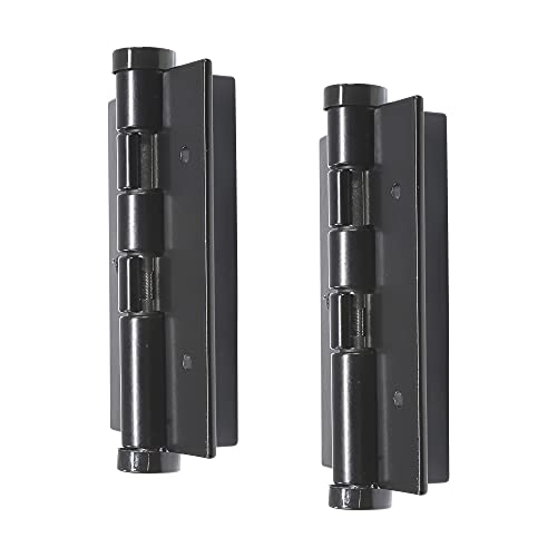 Pair of Aluminum Black Self-Closing Fence Gate Hinges for Aluminum | Vinyl | Iron | Wood Gates (Black)