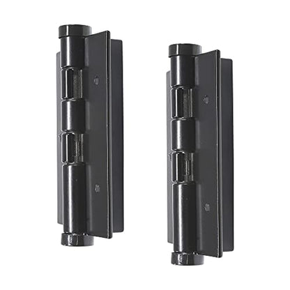 Pair of Aluminum Black Self-Closing Fence Gate Hinges for Aluminum | Vinyl | Iron | Wood Gates (Black)