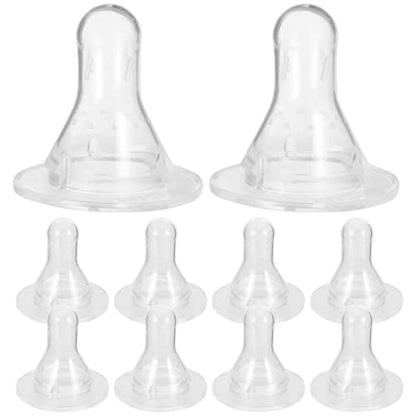 Abaodam 10Pcs Lamb Feeding Nipples Silicone Milk Bottle Pacifiers for Calf Goat Sheep Nursing Replacement Durable Soft Rubber Milk Drink Accessories