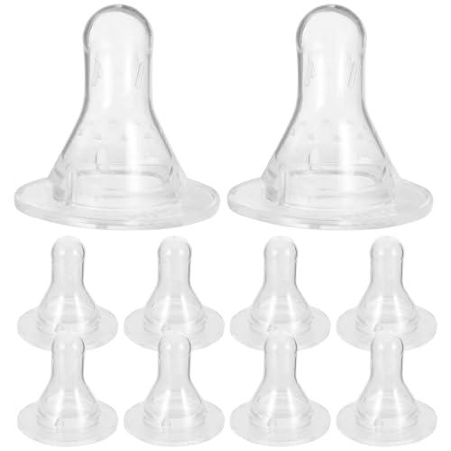 Abaodam 10Pcs Lamb Feeding Nipples Silicone Milk Bottle Pacifiers for Calf Goat Sheep Nursing Replacement Durable Soft Rubber Milk Drink Accessories