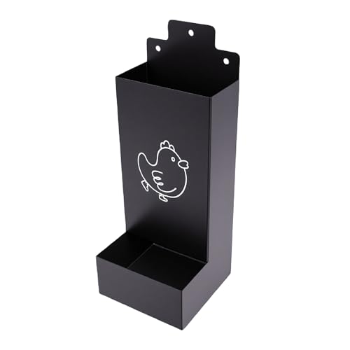 Fdit Hanging Chicken Feeder Iron, Large Capacity Poultry Feed Box with Detachable Water Tray 23.4cm for Cage Tree Branch Mount with Screws