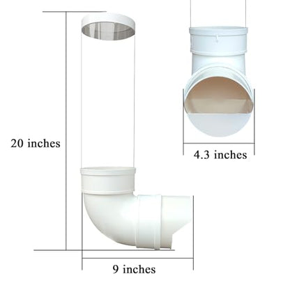 PVC Chicken Feeder,Outdoor Automatic Chicken Feeder,Chicken feeders no Waste,wall Mount Weatherproof Chicken Gravity Feeder (Transparent) - color: transparent