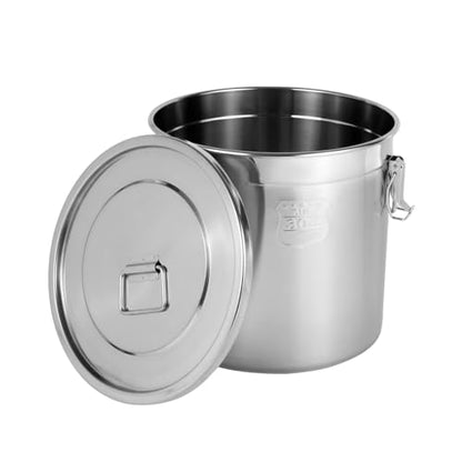 33L/8.72gal Stainless Steel Airtight Canister, Food Storage Canisters with Airtight Lid&Locking Clamp, Rice Cereal Grain Canisters Container, Storager Bucket for Flour, Coffee Bean, Sugar, Cookie - color: 33L