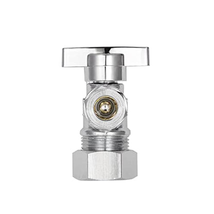 Heavy Duty Angle Stop Valve 1/2" Nom (5/8" OD) Comp x 3/8" OD Comp, 1/4-Turn Operation，High quality lead-free brass (2PCS) - size: 2 Pack 5/8" OD Comp x 3/8" OD Comp